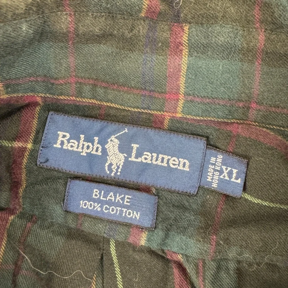 VTG! Ralph‎ Lauren Blake Shirt Mens XL Green Plaid Button Down 100% Cotton